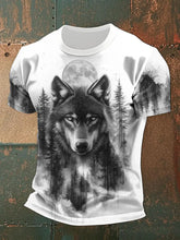 Herren Holz Wolf bedruckte lässige T-Shirts